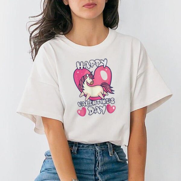 Happy Valentine’s Day Cute Lovely Unicorn Lover T-Shirt