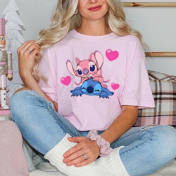 Happy Valentine’s Day Matching T-Shirt Stitch And Angel Happy Romantic Shirt