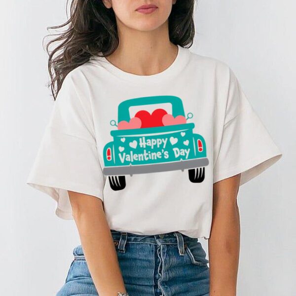 Happy Valentines Day Shirt Valentines Truck Short Sleeve