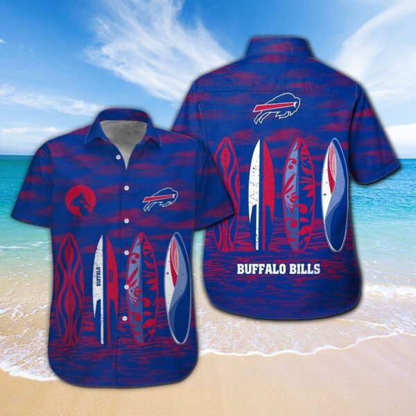Hawaiian Buffalo Bills Short Sleeve Tropical Button Up Shirt Select