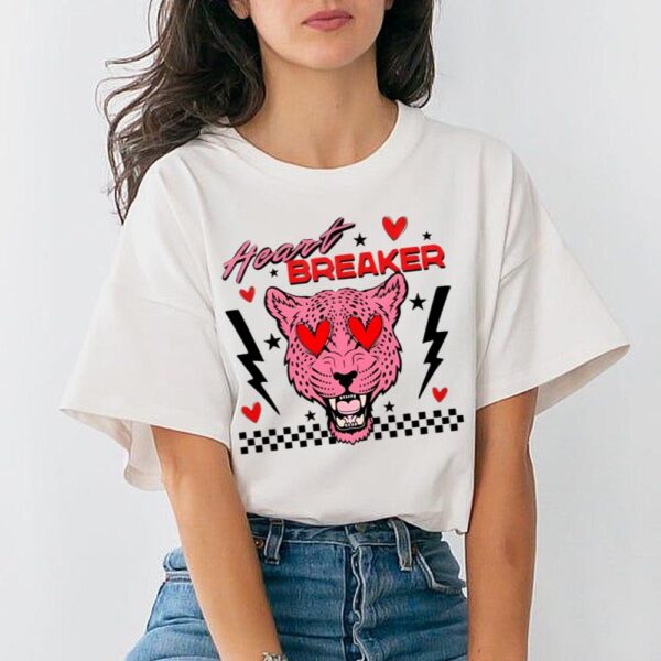 Heart Breaker Leopard Shirt Pink Panther Valentine’s Day Shirts Cute Valentine Gift For Girlfriend