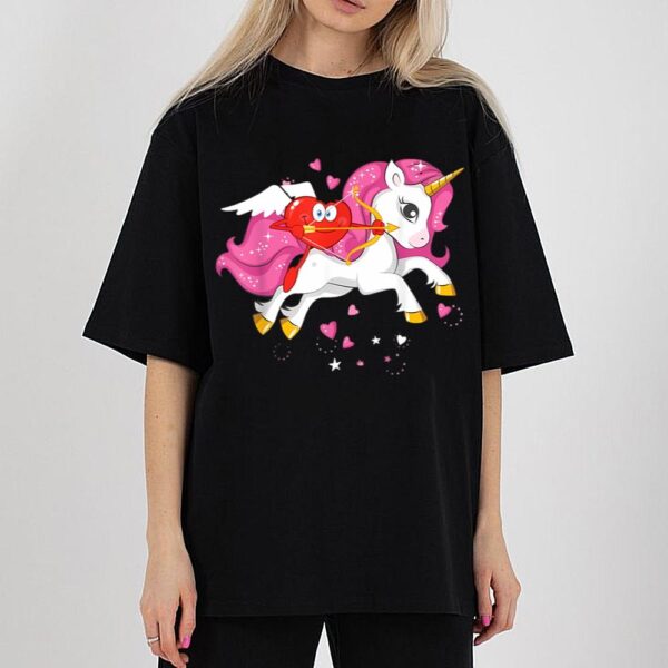 Heart Riding A Unicorn Valentine’s Day T-Shirt