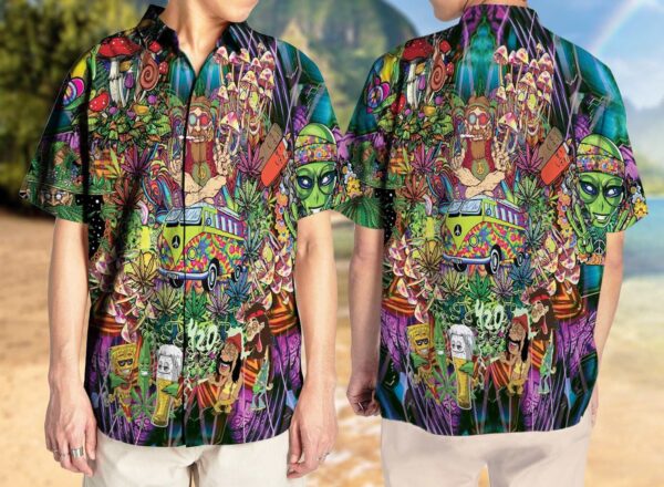 Higozy Amazing Hippie Hawaiian Shirt – Beachwear For Men – Gifts For Young Adults