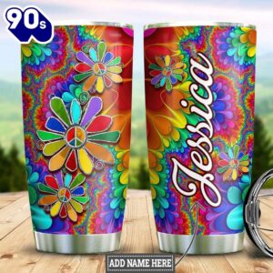 Hippie Colorful Personalized Tumbler