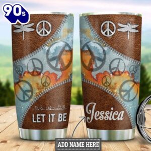 Hippie Dragonfly Personalized Tumbler