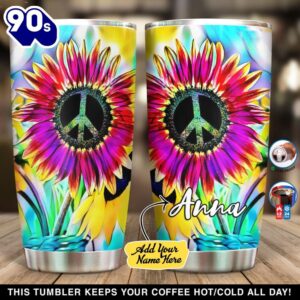 Hippie Flower Personalized Tumbler