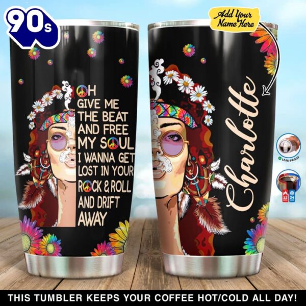 Hippie Free My Soul Personalized Tumbler