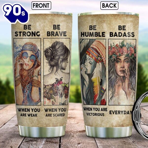 Hippie Girl Be Strong Personalized Tumbler