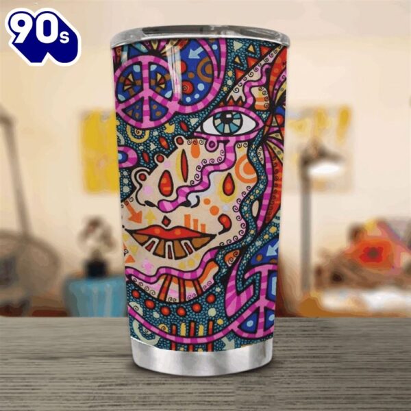Hippie Girl Peace Stainless Steel Cup