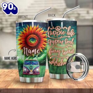 Hippie Life Sunflower Bus Personalized…