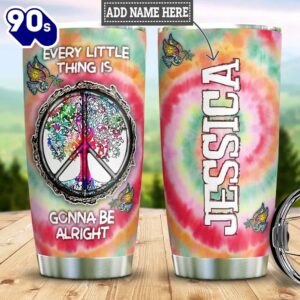 Hippie Peace Pigeon Personalized Tumbler