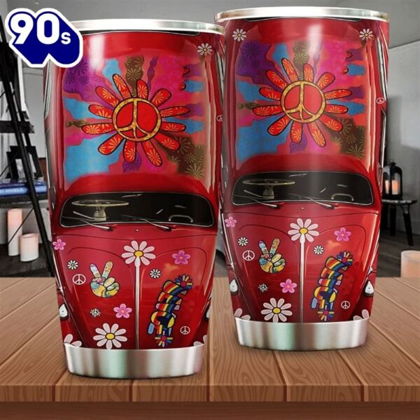 Hippie Red Bus Stainless Steel Cup Tumbler