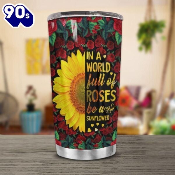 Hippie Sunflower Roses Stainless Steel Cup