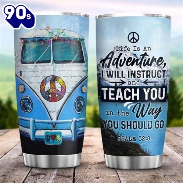 Hippie Van Camping Life Is An Adventure Personalized Tumbler