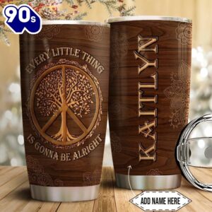 Hippie Wooden Personalized Tumbler