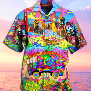 Hippies American Hawaiian Shirt- Beachwear…