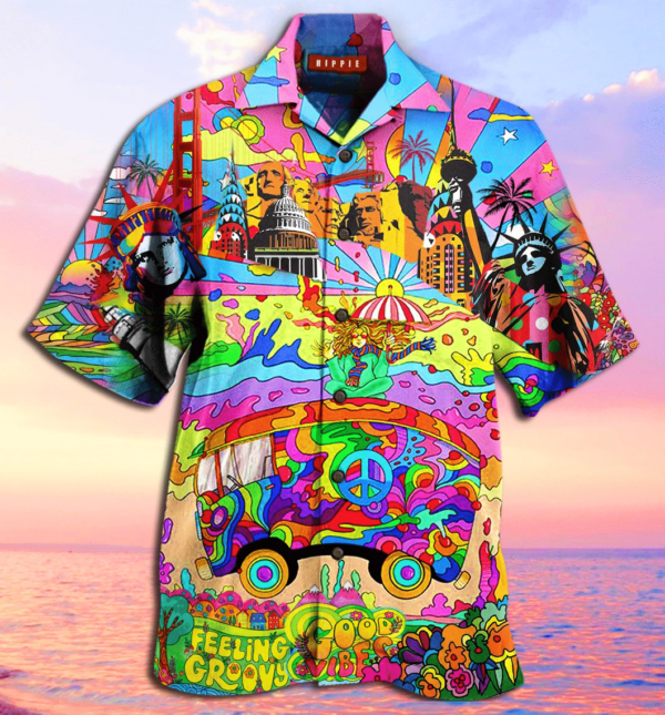 Hippies American Hawaiian Shirt- Beachwear For Men – Gifts For Young Adults