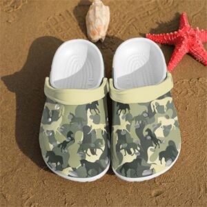 Horse camo pattern shoes Crocs Crocband Clogs Shoes For Men Women