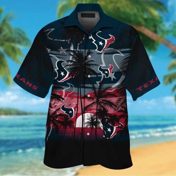 Houston Texans Short Sleeve Button Up Tropical Shirt Hawaiian Shirt