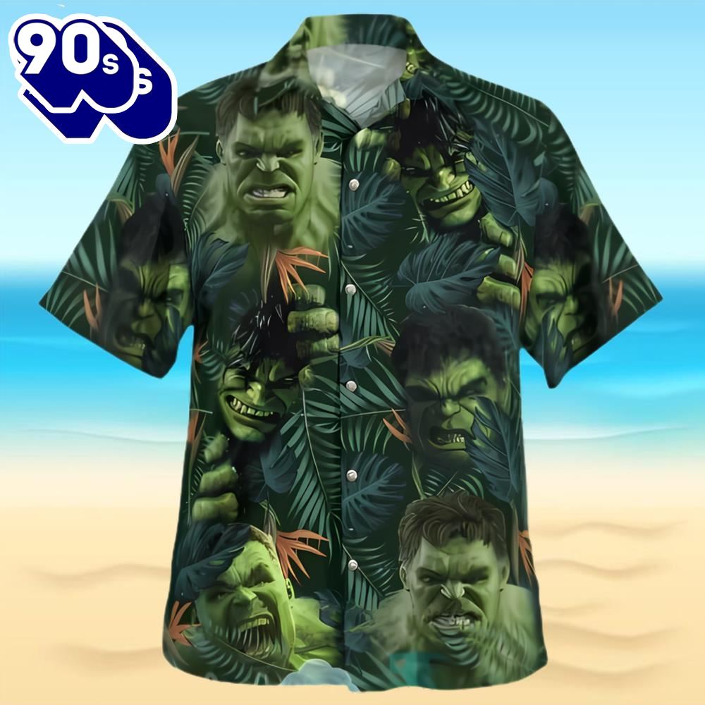Hulk And The Forest Green Tropical Summer Vibes Hawaiian Shirt