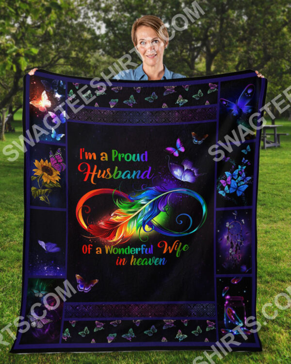 Im A Proud Husband Of A Wonderful Wife In Heaven Blanket