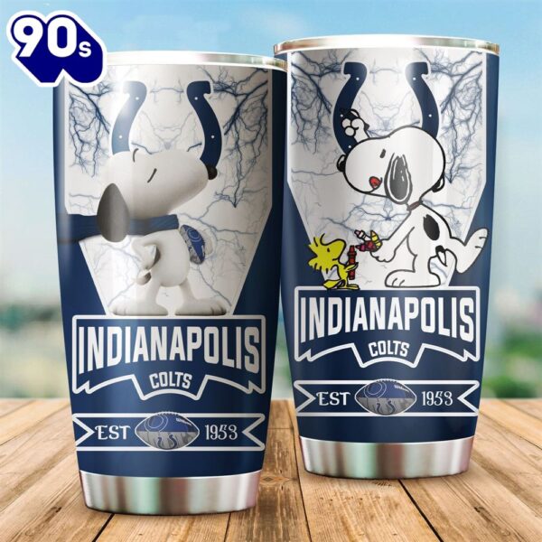 Indianapolis Colts Snoopy All Over Print 3D Tumbler-TPH