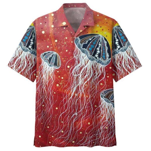 Jelly Fish Hippie Hawaiian Shirt – Beachwear For Men – Gifts For Young Adults