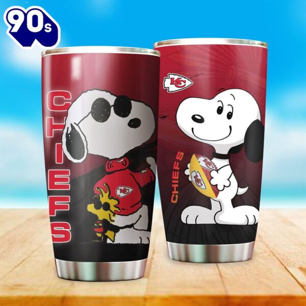 Kansas City Chiefs NFL And Snoopy Football Teams Big Logo Gift For Fan Travel Tumbler