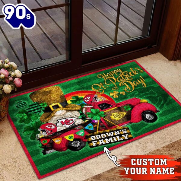 Kansas City Chiefs NFL-Custom Doormat For The Celebration Of Saint Patrick’s Day