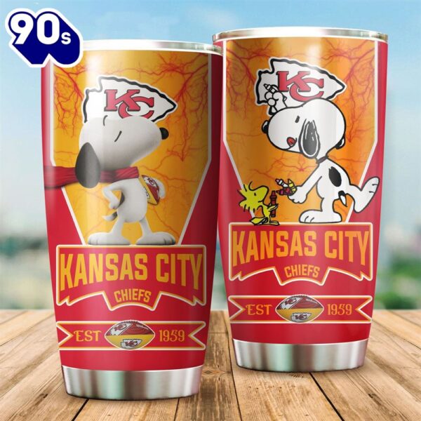 Kansas City Chiefs Snoopy All Over Print 3D Tumbler-TPH