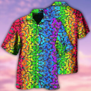 LGBT Colorful Rainbow Butterfly Hawaiian Shirt 1