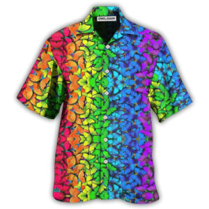 LGBT Colorful Rainbow Butterfly Hawaiian Shirt 2