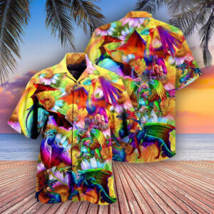 LGBT Dragon Keep Calm And Pride On Hawaiian Shirt 1