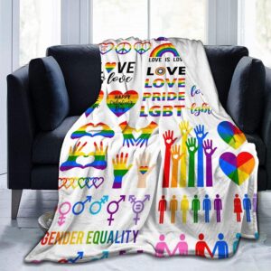 LGBT Gay Pride Rainbow Flag Blanket for Kids Adults WomenSoft Fleece Throw Blanket for couple gay man 1