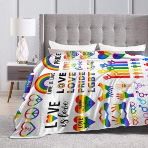 LGBT Gay Pride Rainbow Flag Blanket for Kids Adults WomenSoft Fleece Throw Blanket for couple gay man 2