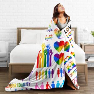 LGBT Gay Pride Rainbow Flag Blanket for Kids Adults WomenSoft Fleece Throw Blanket for couple gay man 3