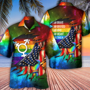 LGBT I Am Brave I Am Bruised Cool Hawaiian Shirt 2