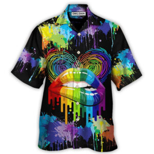 LGBT Lips The Color Of Happiness Hawaiian Shirt 3