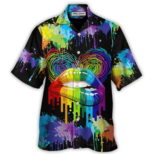 LGBT Lips The Color Of Happiness Hawaiian Shirt