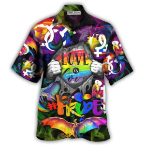 LGBT Love Is Love Pride Hand Hawaiian Shirt 3