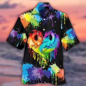 LGBT Pride Dragon Colorful Hawaiian…