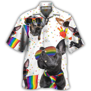 LGBT Pride French Bulldog Hawaiian Shirt 3