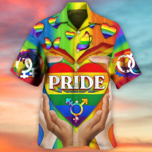 LGBT Pride Love Heart Style Hawaiian Shirt 1