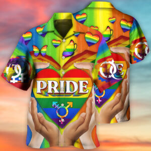 LGBT Pride Love Heart Style Hawaiian Shirt 2