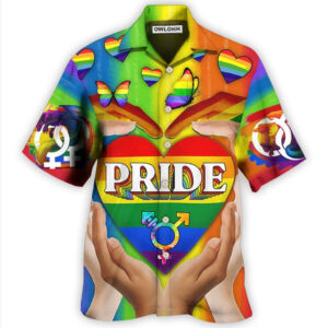 LGBT Pride Love Heart Style Hawaiian Shirt 3