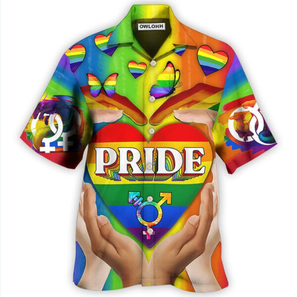 LGBT Pride Love Heart Style Hawaiian Shirt