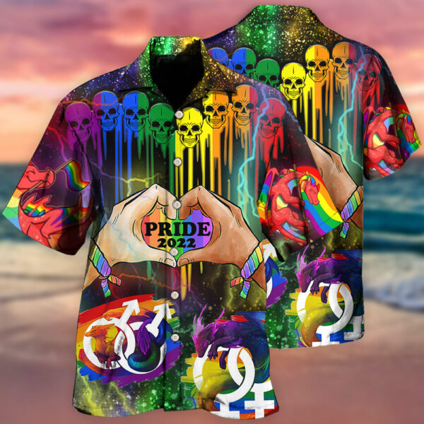 LGBT Skull Pride  Style Hawaiian Shirt