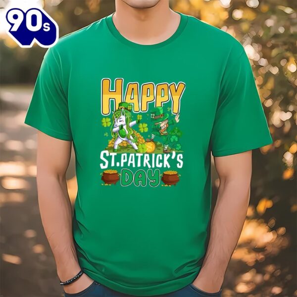 Leprechaun Riding Unicorn Happy St Patrick’s Day Shirt