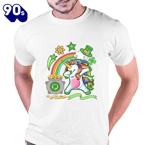 Lepricorn Leprechaun Dabbing Unicorn Girls St Patricks Day T-Shirt