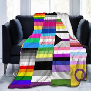 Lesbian Gay Lgbt Pride Flannel Sherpa Throw Soft Plush Flannel Blanket Throws For Bed Couch Sofa 1